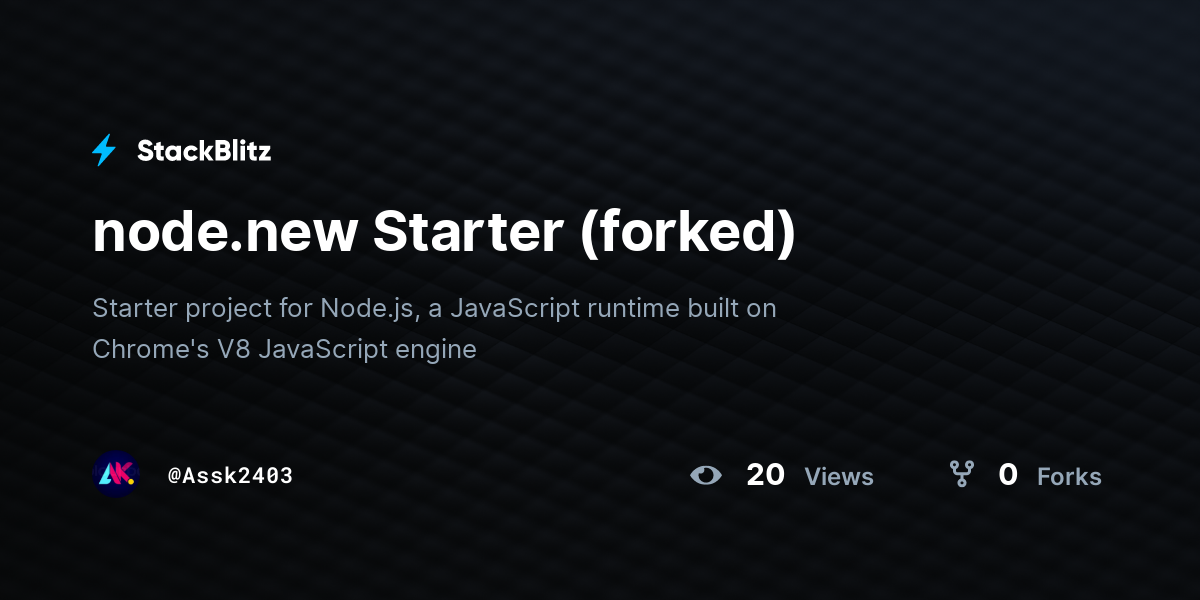 node.new Starter (forked) - StackBlitz