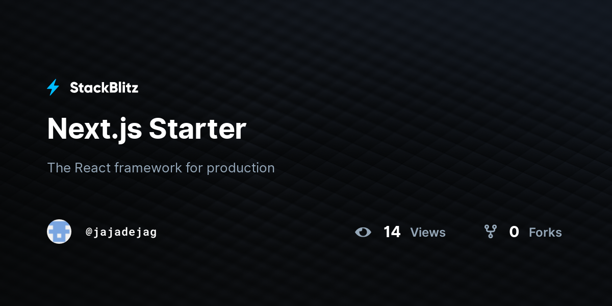 Next.js Starter - StackBlitz