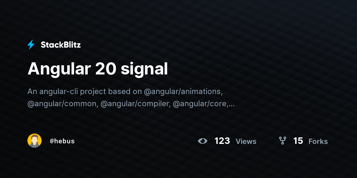 Angular 20 signal - StackBlitz