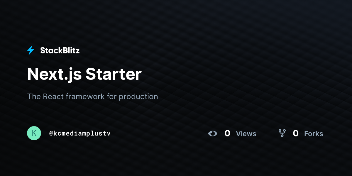 Next.js Starter - StackBlitz