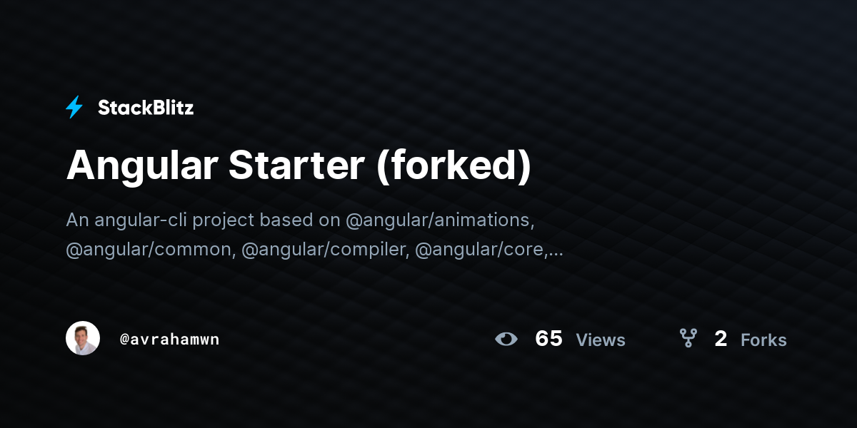 Angular Starter (forked) - StackBlitz