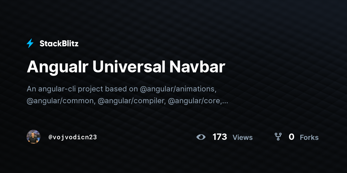 Angualr Universal Navbar - StackBlitz