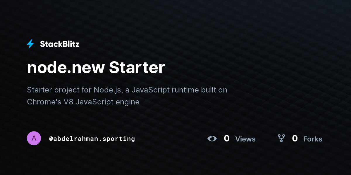 node.new Starter - StackBlitz
