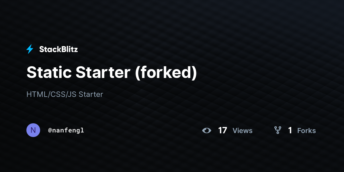 Static Starter (forked) - StackBlitz