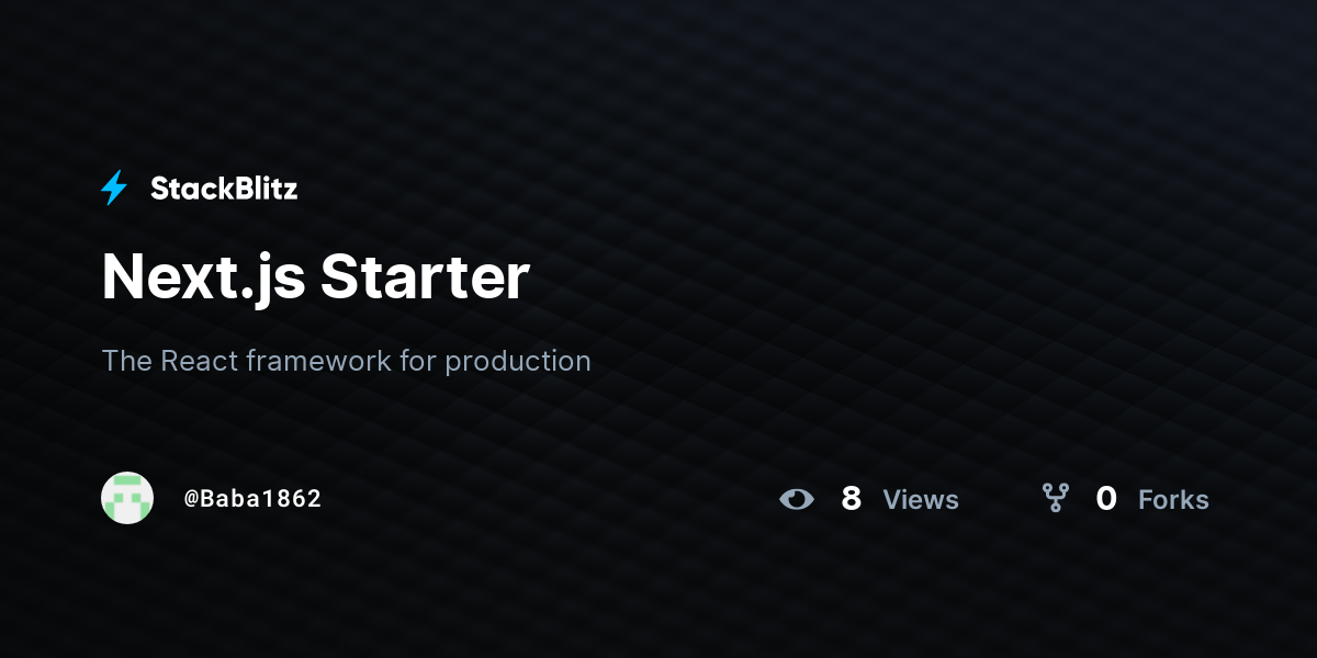 Next.js Starter - StackBlitz