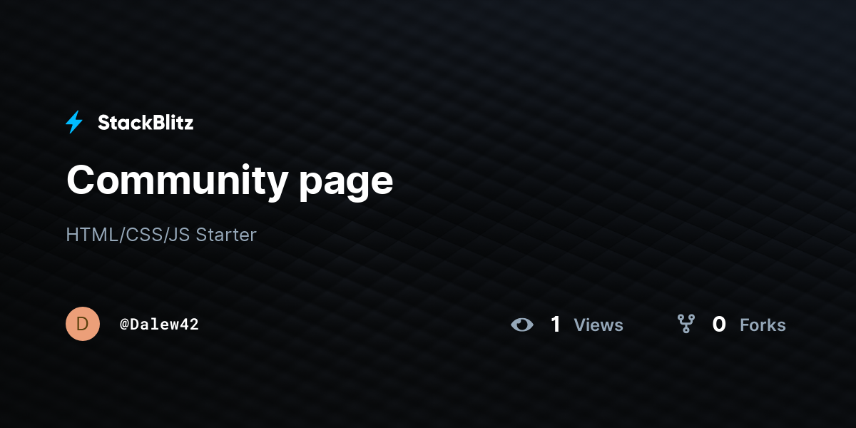 Community page - StackBlitz