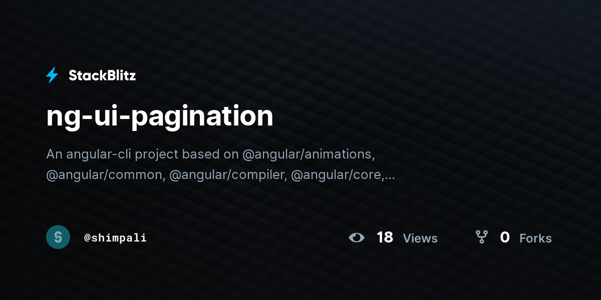 ng-ui-pagination - StackBlitz