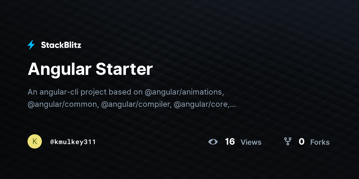 Angular Starter - StackBlitz