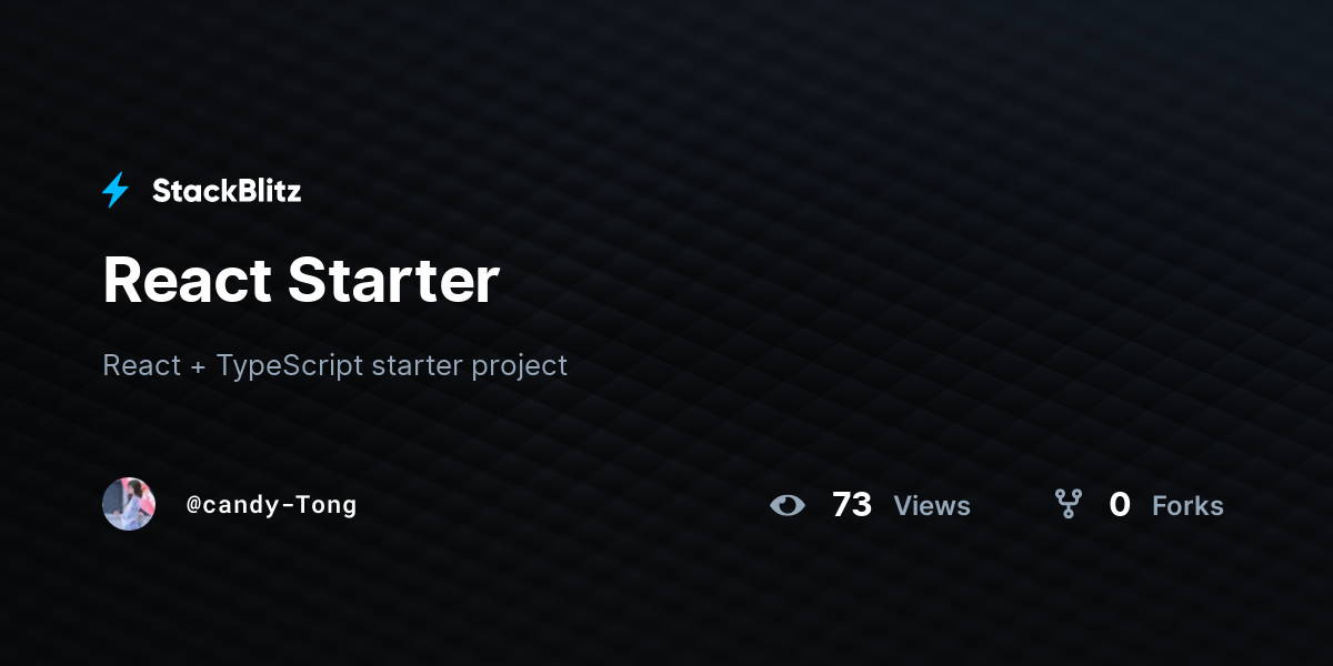 React Starter - StackBlitz