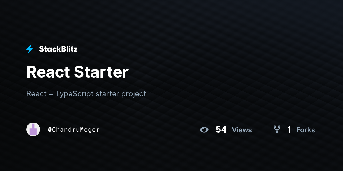 React Starter - StackBlitz
