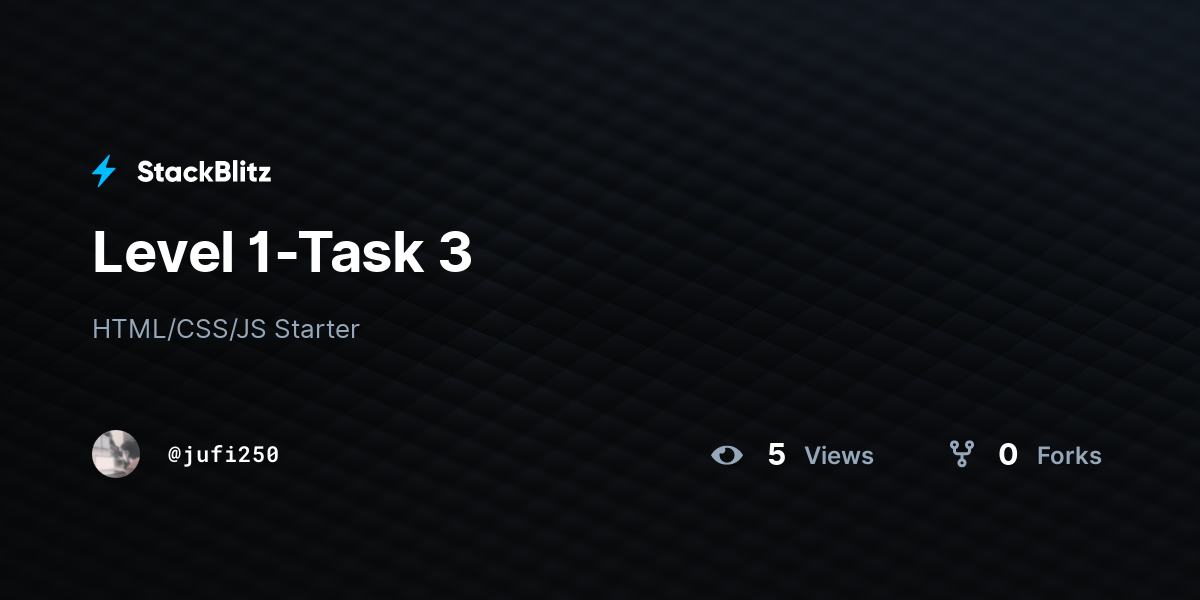 Level 1-Task 3 - StackBlitz
