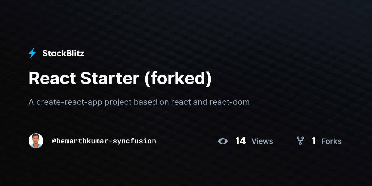 React Starter (forked) - StackBlitz