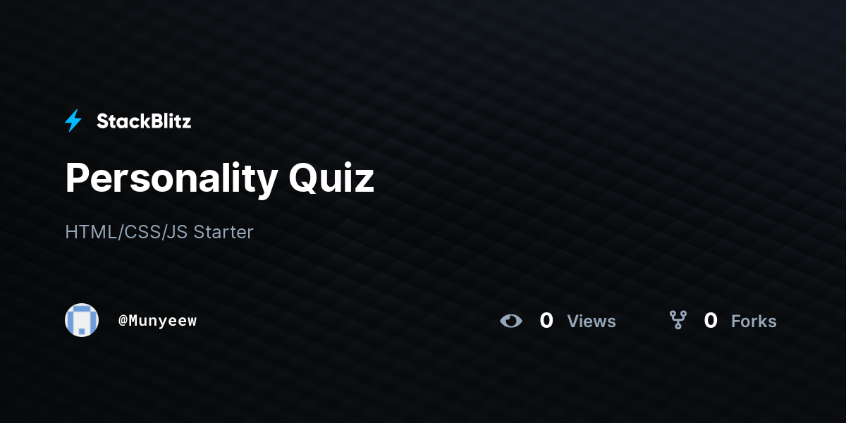 Personality Quiz - StackBlitz