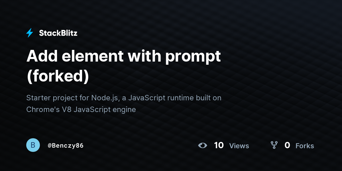 Add element with prompt (forked) - StackBlitz
