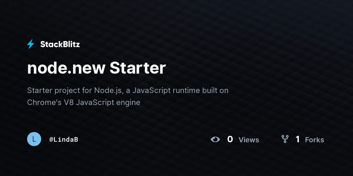 node.new Starter - StackBlitz