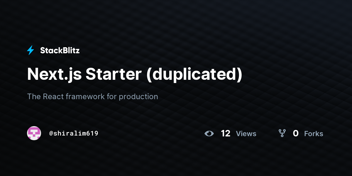 Next.js Starter (duplicated) - StackBlitz
