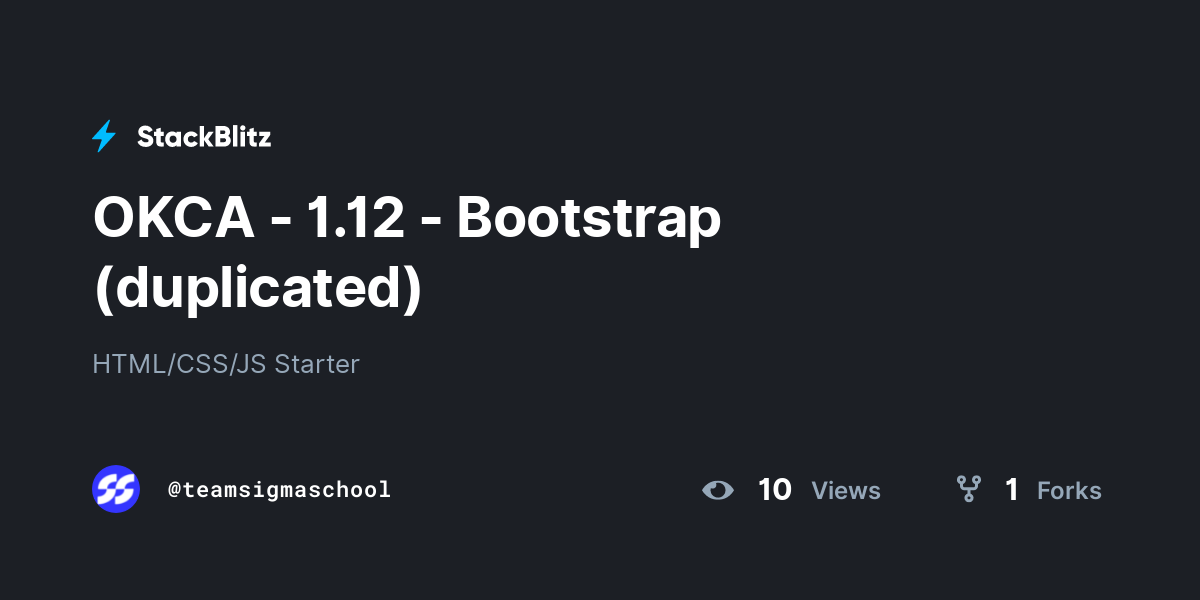 OKCA - 1.12 - Bootstrap (duplicated) - StackBlitz
