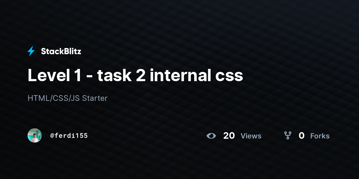Level 1 - task 2 internal css - StackBlitz