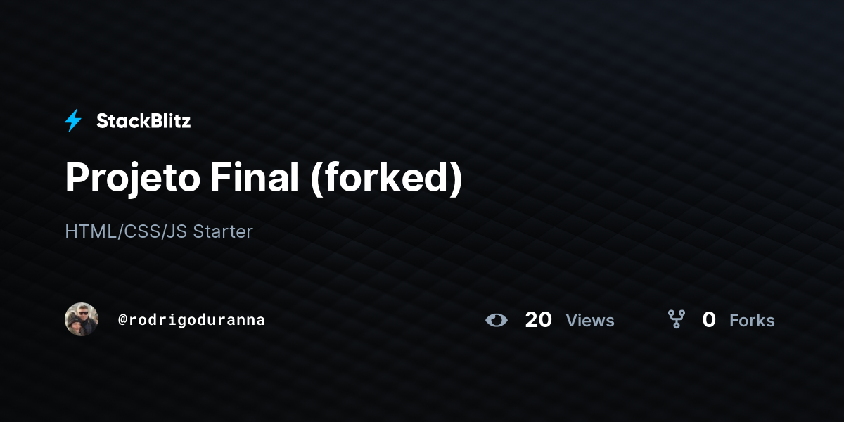 Projeto Final (forked) - StackBlitz