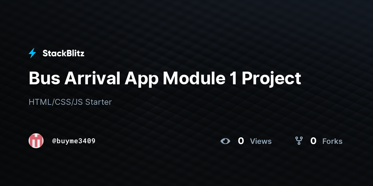 Bus Arrival App Module 1 Project - StackBlitz