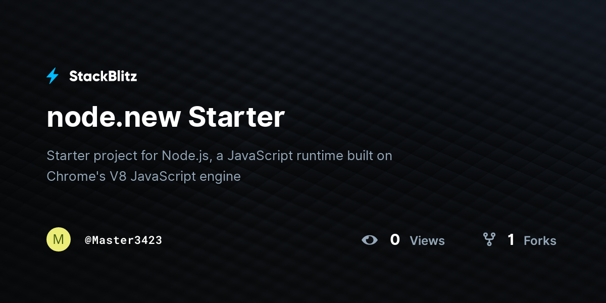 node.new Starter - StackBlitz