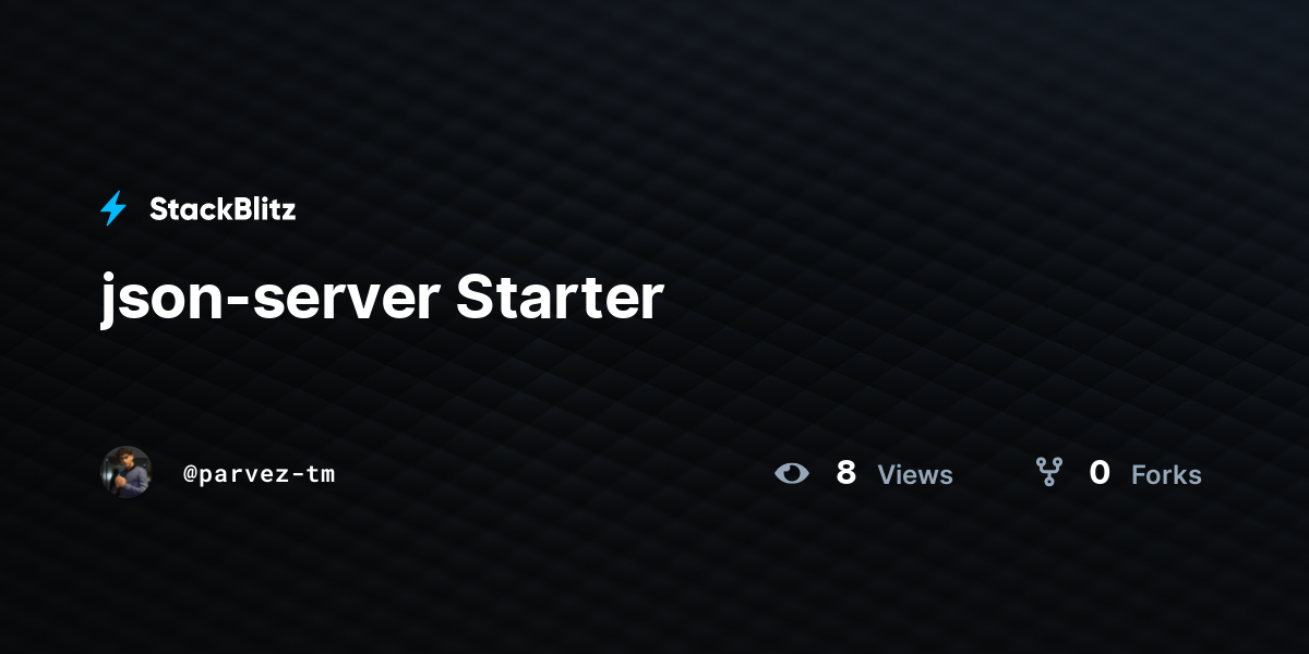 json-server Starter - StackBlitz