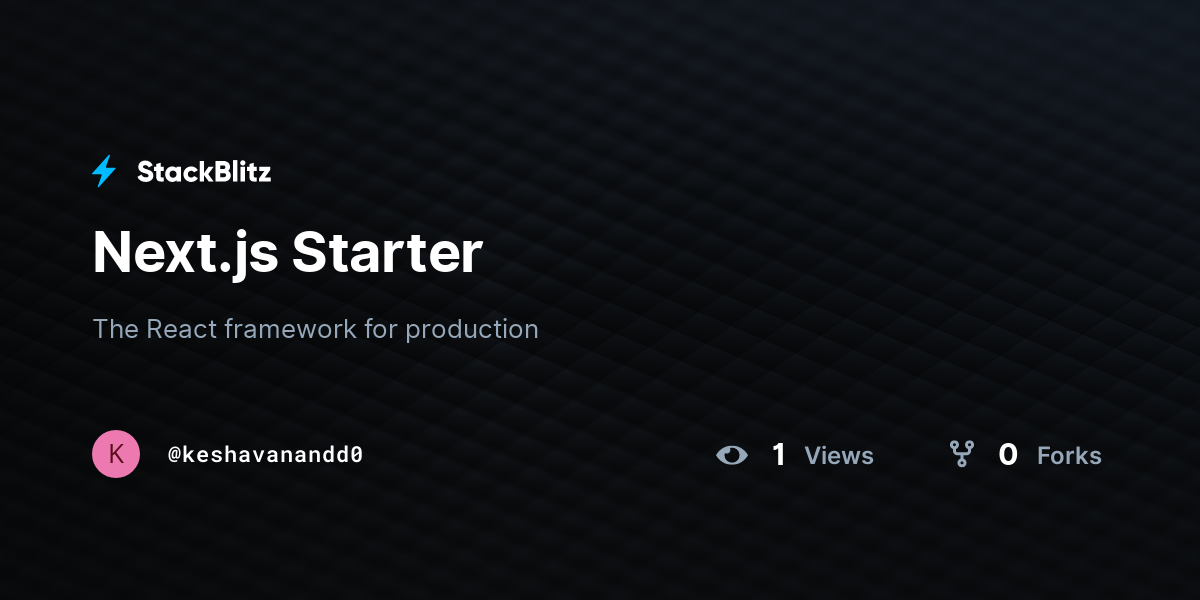 Next.js Starter - StackBlitz