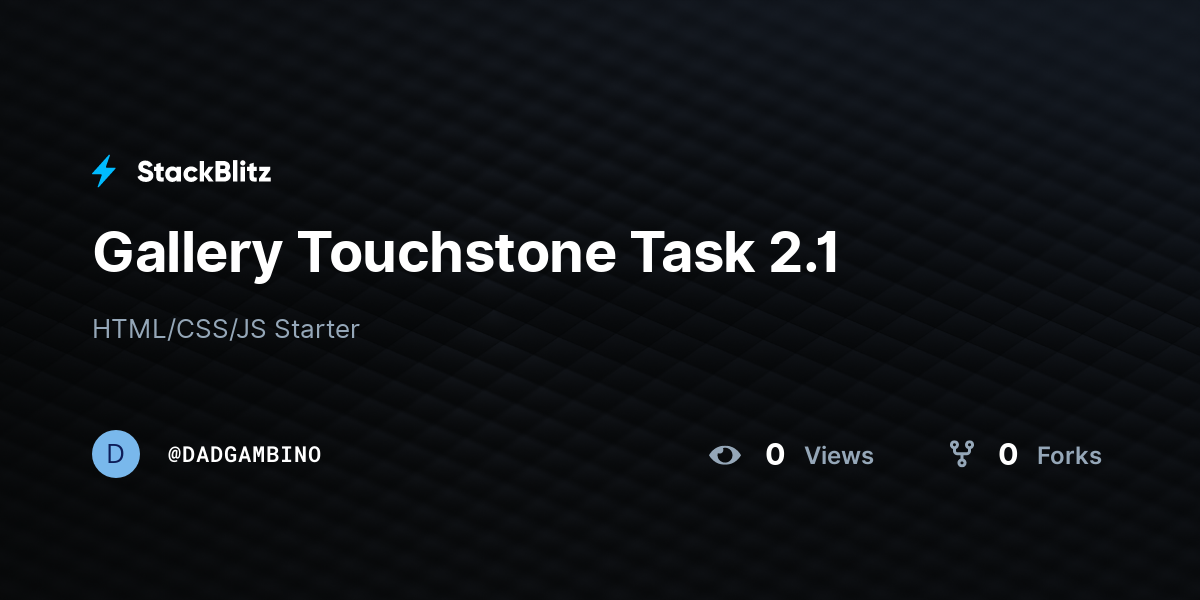 Gallery Touchstone Task 2.1 - StackBlitz