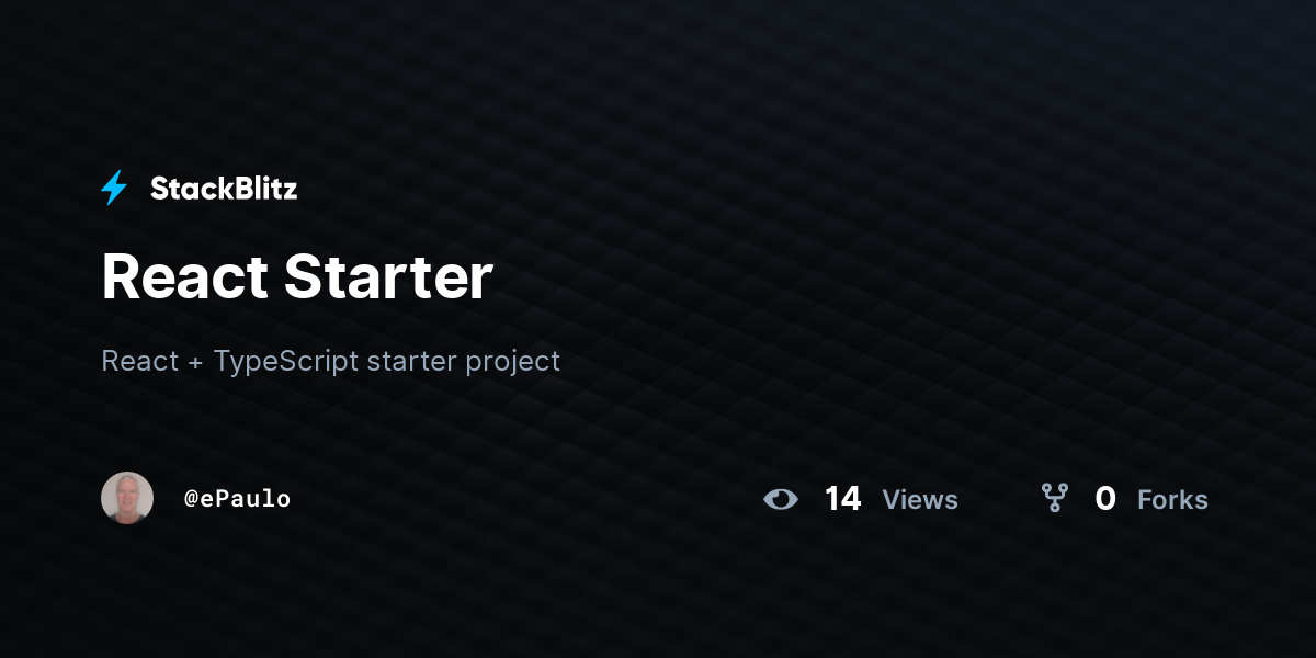 React Starter - StackBlitz