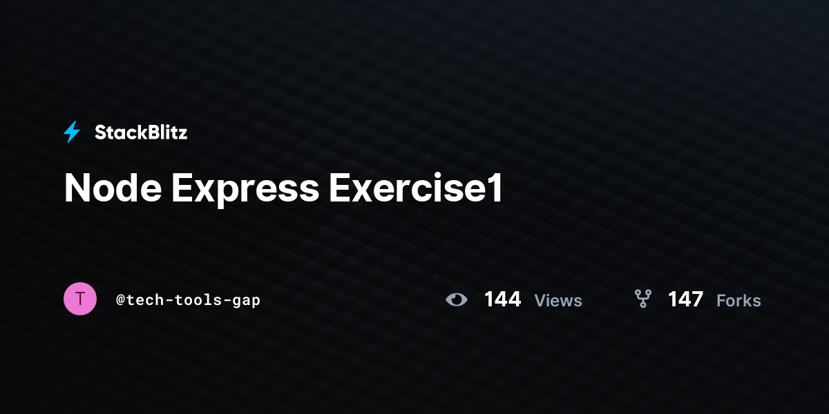 Node Express Exercise1 - StackBlitz