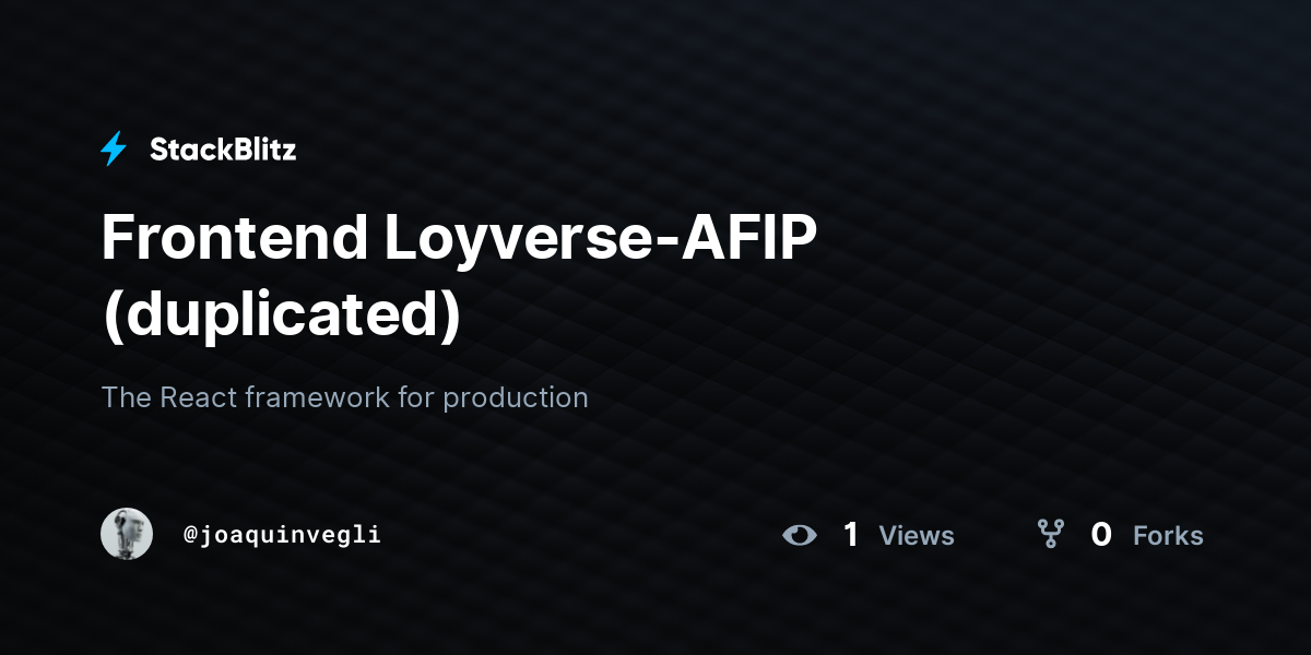 Frontend Loyverse-AFIP (duplicated) - StackBlitz