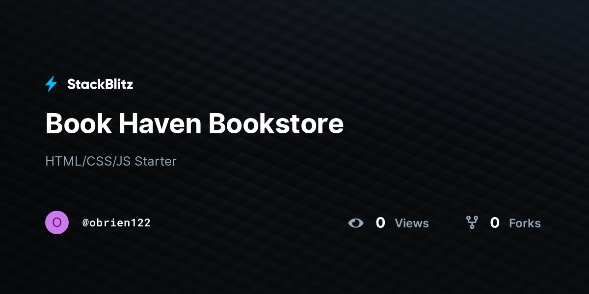 Book Haven Bookstore - StackBlitz
