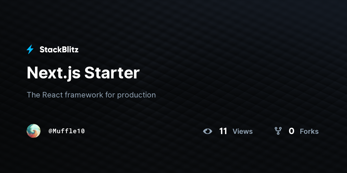 Next.js Starter - StackBlitz
