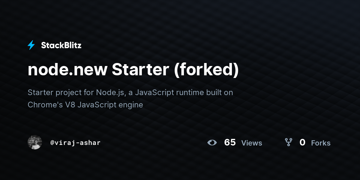 node.new Starter (forked) - StackBlitz