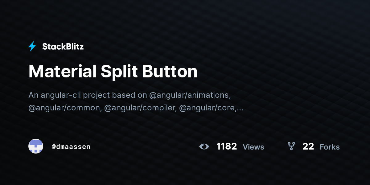 Material Split Button - StackBlitz