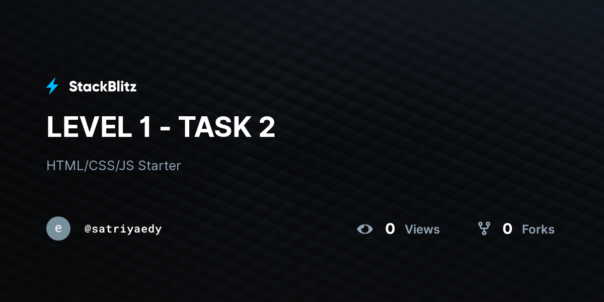 LEVEL 1 - TASK 2 - StackBlitz