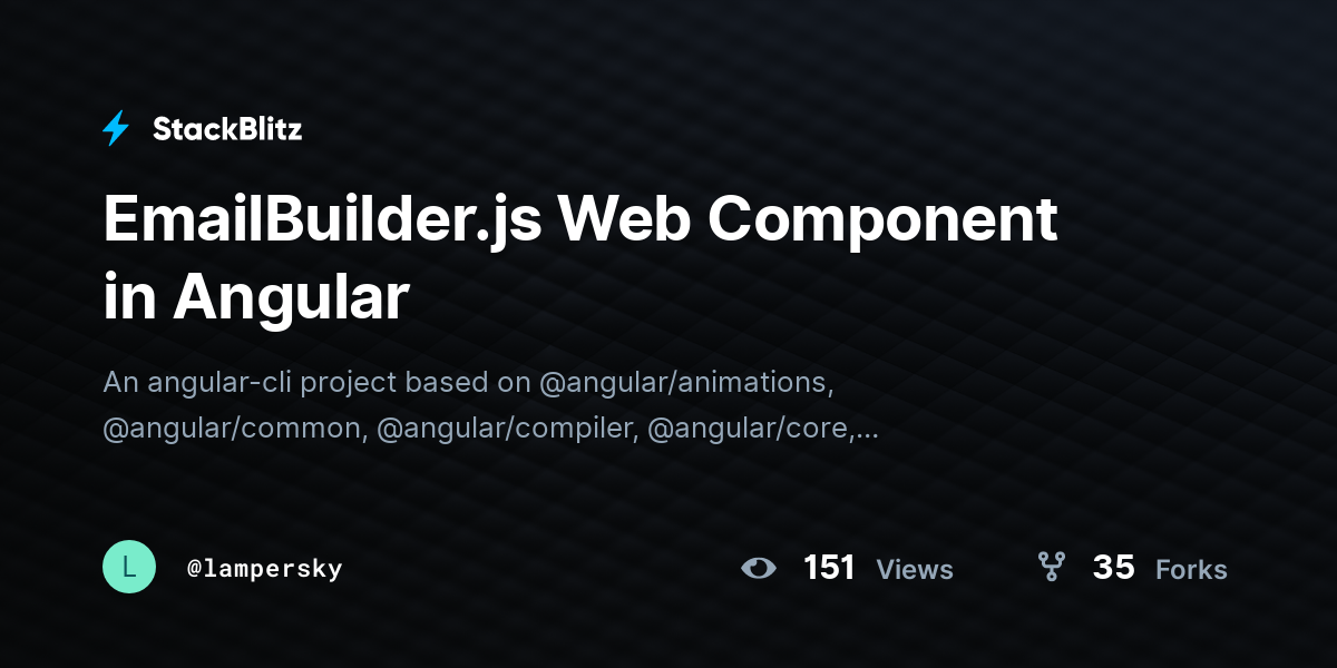 EmailBuilder.js Web Component in Angular - StackBlitz