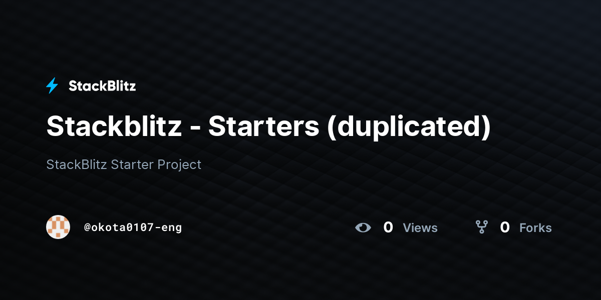 Stackblitz - Starters (duplicated) - StackBlitz
