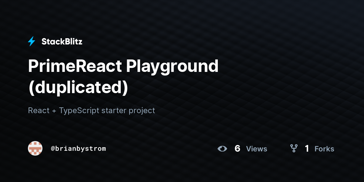 PrimeReact Playground (duplicated) - StackBlitz