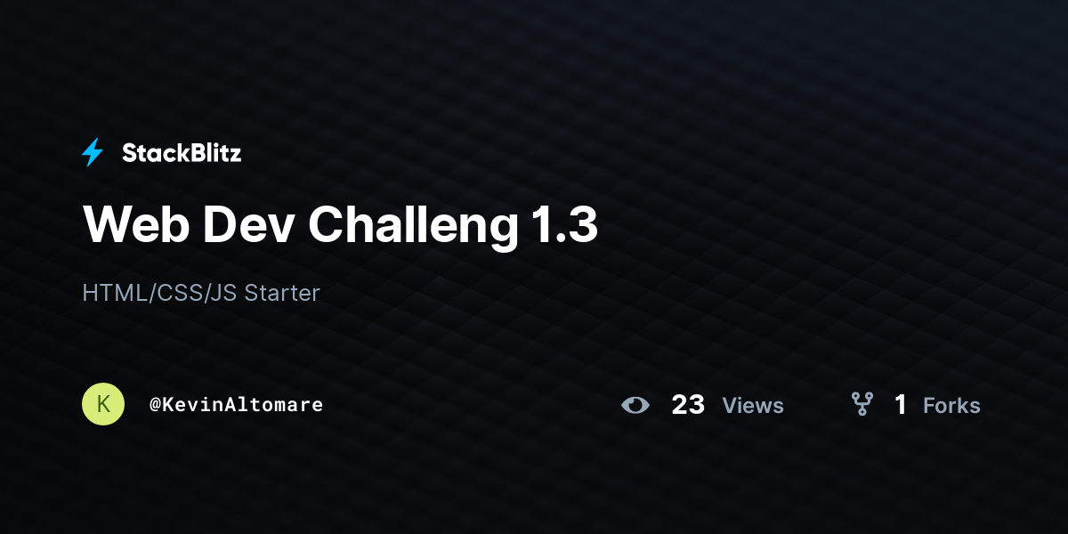 Web Dev Challeng 1.3 - StackBlitz