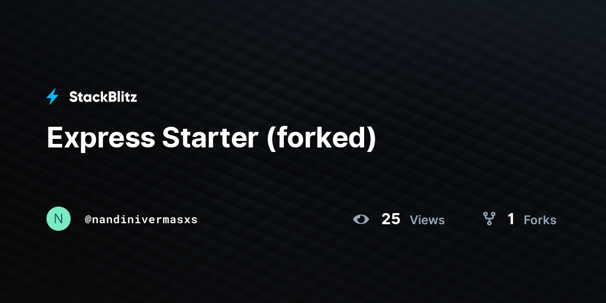 Express Starter (forked) - StackBlitz