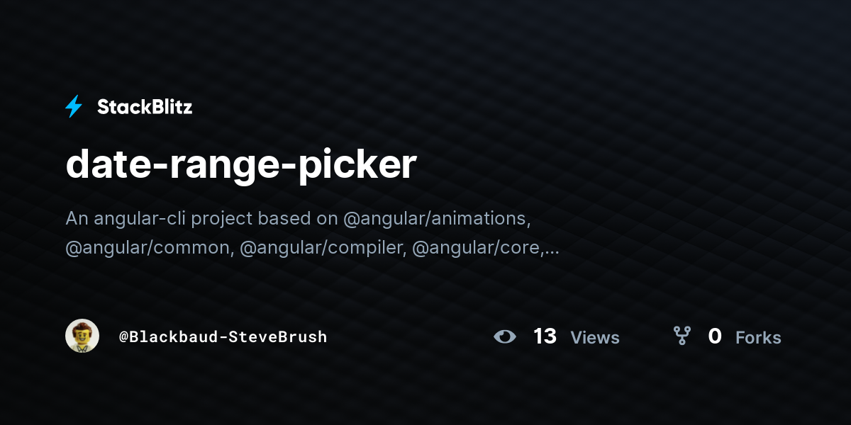 Angular Material Date Range Picker Stackblitz