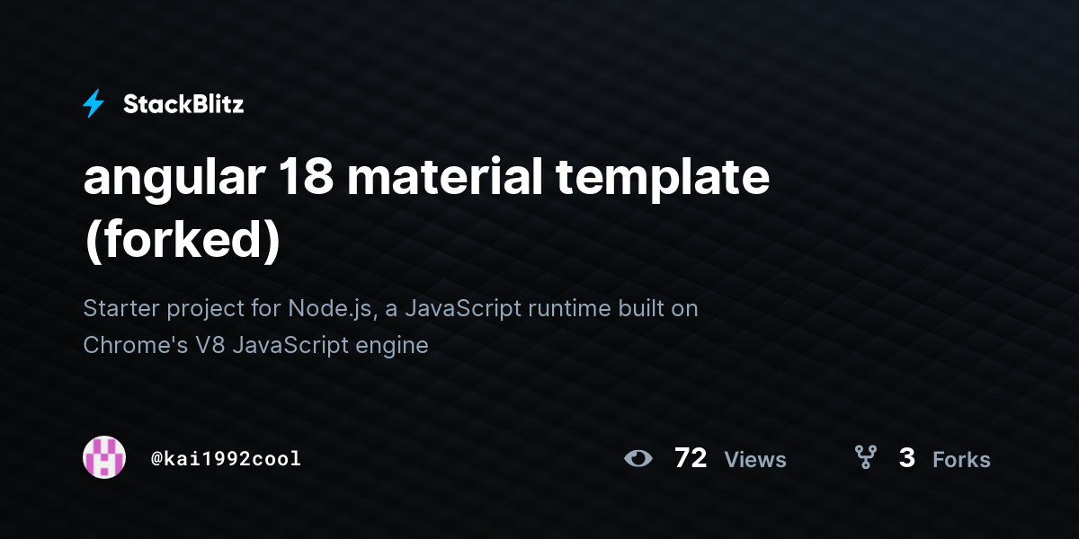angular 18 material template (forked) - StackBlitz