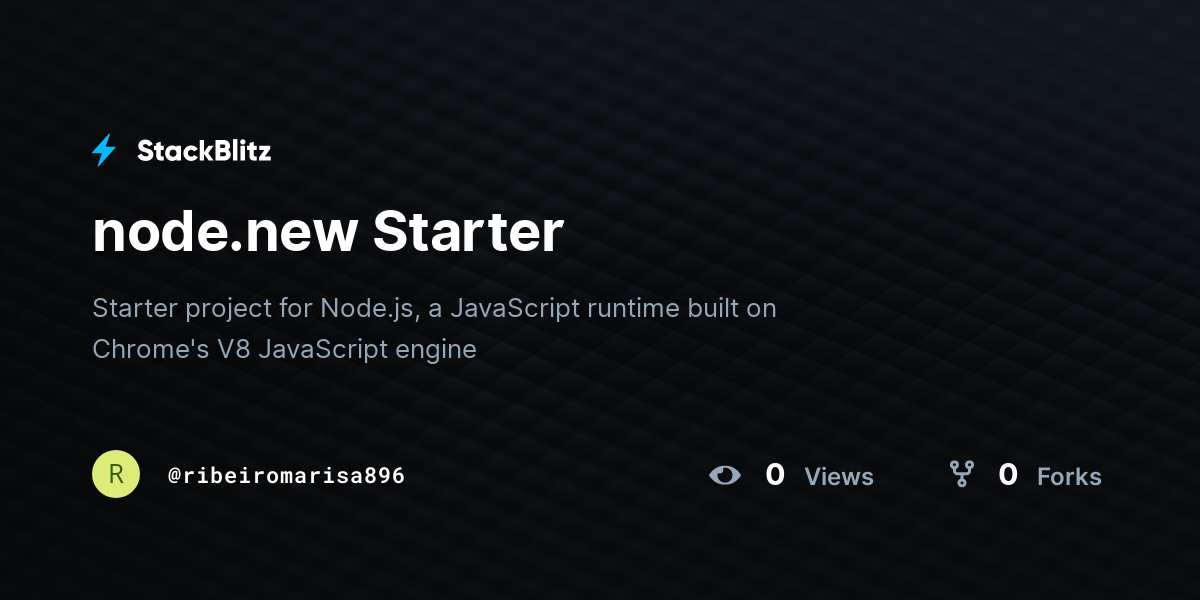 node.new Starter - StackBlitz