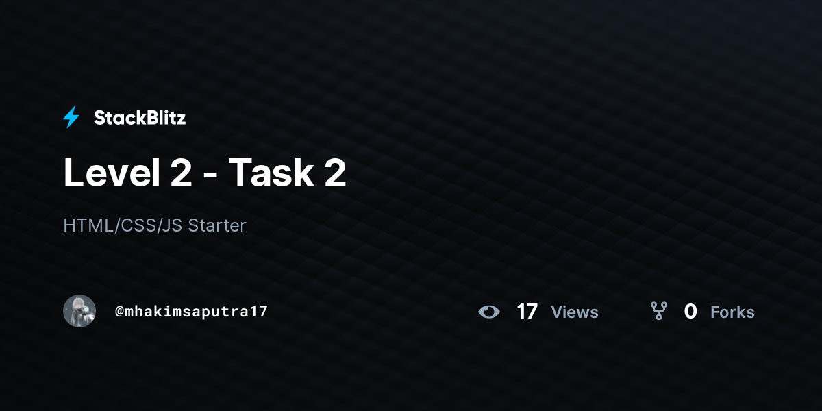 Level 2 - Task 2 - StackBlitz