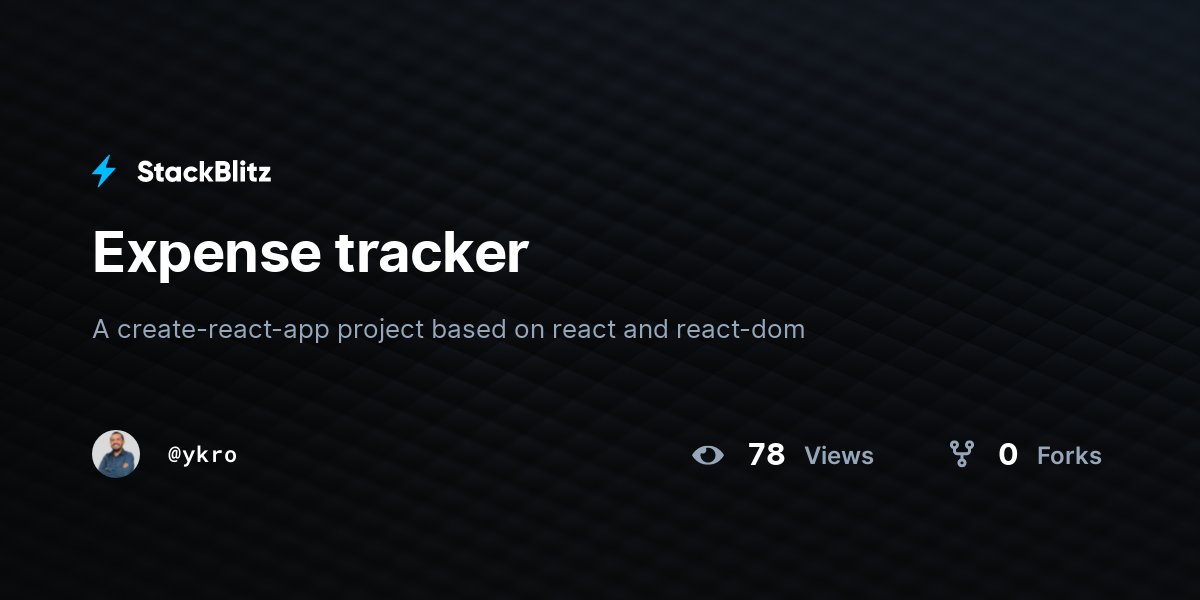 Expense tracker - StackBlitz