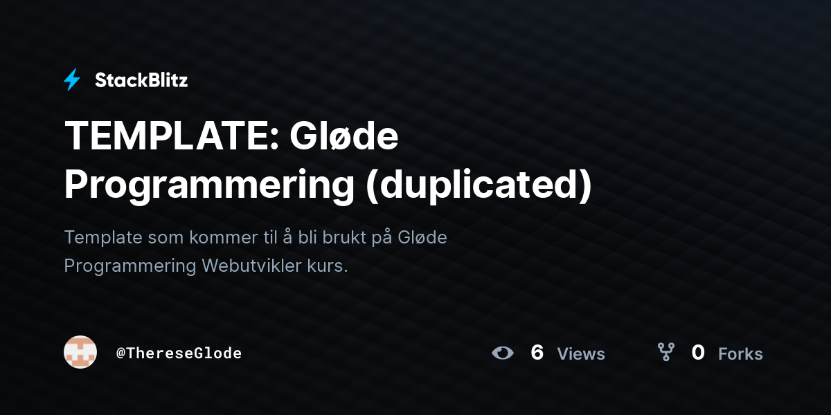 TEMPLATE: Gløde Programmering (duplicated) - StackBlitz
