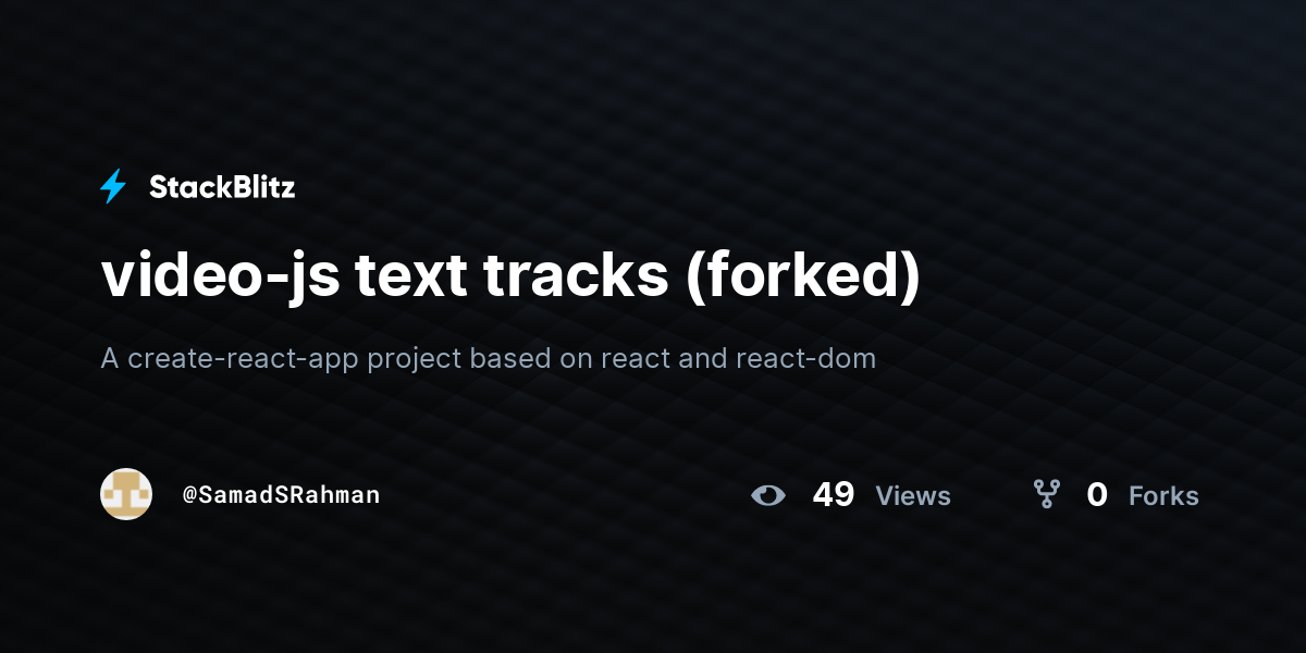 video-js text tracks (forked) - StackBlitz