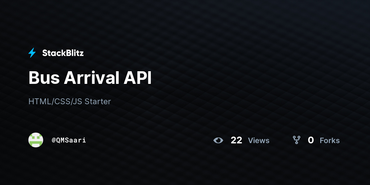 Bus Arrival API - StackBlitz