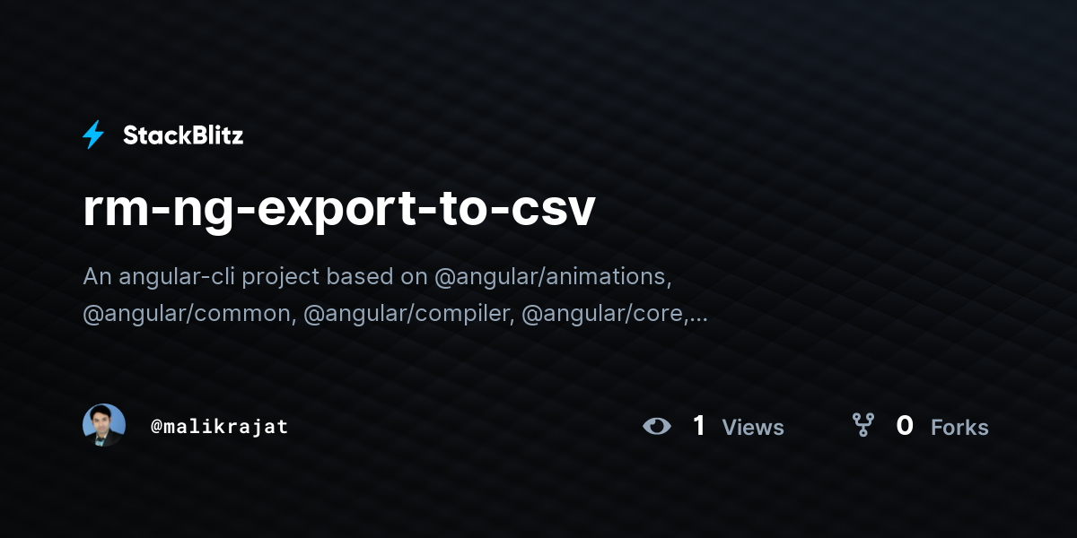 rm-ng-export-to-csv - StackBlitz